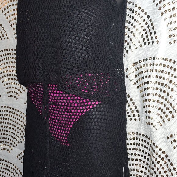 2 piece set Black crochet set skirt & top swim cover set  *NWT* PLZ READ - Picture 5 of 12